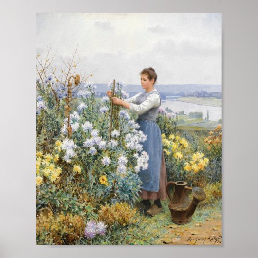 chrysanten | Daniel Ridgway Knight Poster (Voorkant)