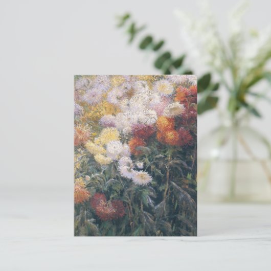 Chrysanten door Gustave Caillebotte Briefkaart (Staand voorkant)
