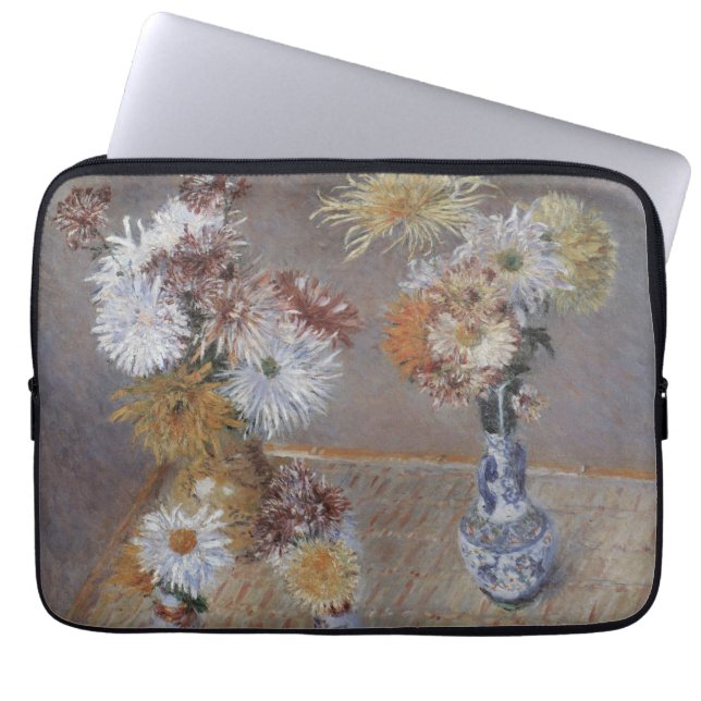 Chrysanten door Gustave Caillebotte Laptop Sleeve (Voorkant)