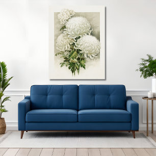 Chrysanten – Elegante  botanische Canvas Afdruk