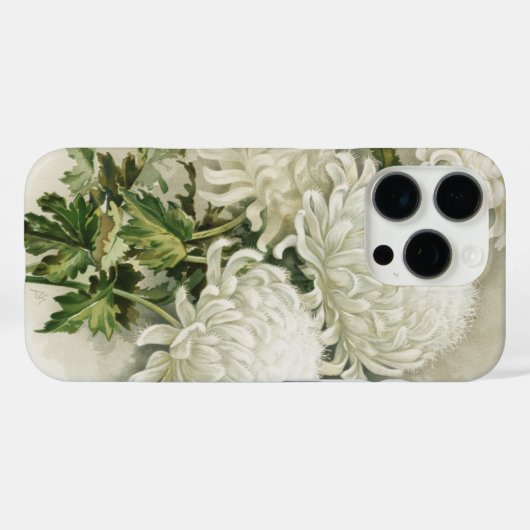 Chrysanten – Elegante  botanische Case-Mate iPhone Case (Achterkant (horizontaal))