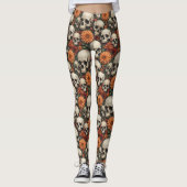 Chrysanten en schedels leggings (Voorkant)