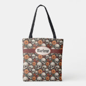 Chrysanten en schedels tote bag (Achterkant)