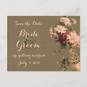 Chrysanten in een flesje Save the Date Briefkaart