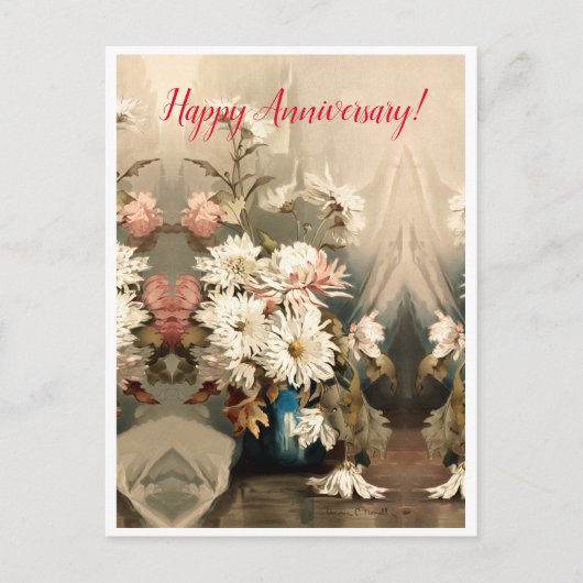 Chrysanten, jubileum  briefkaart (Voorkant)