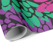 chrysanten met meerdere kleuren op zwart verpakkin cadeaupapier (Rol Hoek)