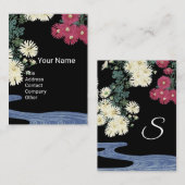 Chrysanten, stromend water, schoonheidssalon Spa Visitekaartje (Voorkant / Achterkant)