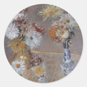 Chrysanten van Gustave Caillebotte Ronde Sticker
