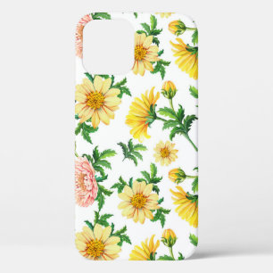 Chrysanten Waterverf: Naadloos bloemenontwerp Case-Mate iPhone Case