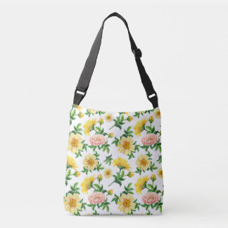 Chrysanten Waterverf: Naadloos bloemenontwerp Crossbody Tas