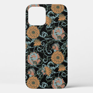 Chrysanten zwarte achtergrond, bloemige Vintage. Case-Mate iPhone Case