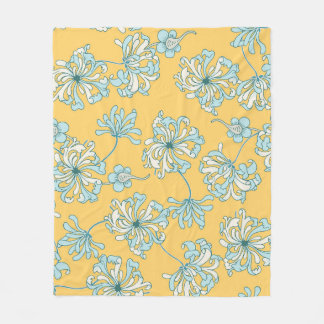 chrysantenbloemen, oosters patroon. fleece deken