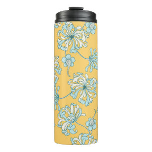  chrysantenbloemen, oosters patroon. thermosbeker