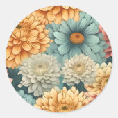  chrysantenpatroon ronde sticker (Voorkant)