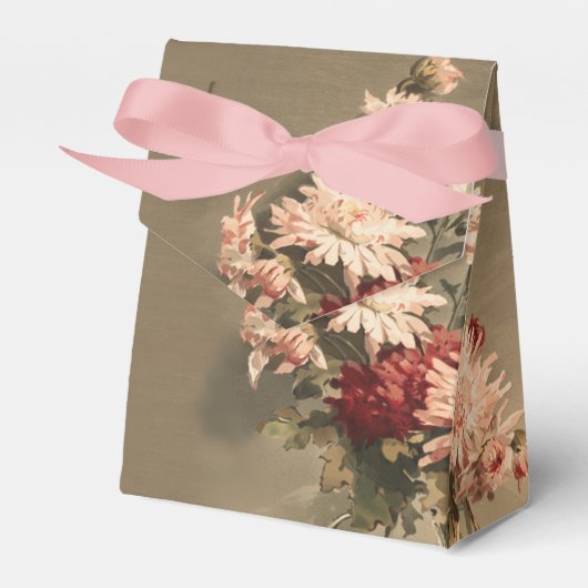 Chrysanthema in een fles bedankdoosjes (Voorkant Zijde)