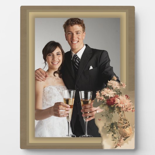 Chrysanthema in een fles fotoplaat (Voorkant)