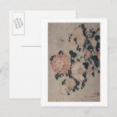 Chrysanthema (kleurenhoutblok) briefkaart (Voorkant / Achterkant)