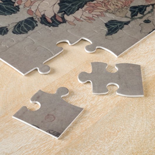 Chrysanthema (kleurenhoutblok) legpuzzel (Zijkant)