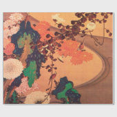 Chrysanthema met gesteente (1760) cadeaupapier (Vlak)