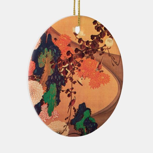 Chrysanthema met gesteente (1760) keramisch ornament (Rechts)