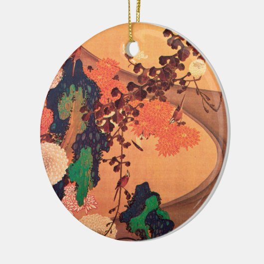 Chrysanthema met gesteente (1760) keramisch ornament (Links)