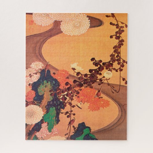 Chrysanthema met gesteente (1760) legpuzzel (Verticaal)