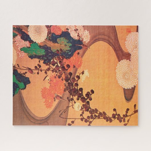 Chrysanthema met gesteente (1760) legpuzzel (Horizontaal)