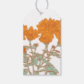 Chrysanthema oranje labels met florale cadeaus cadeaulabel (Voorkant)
