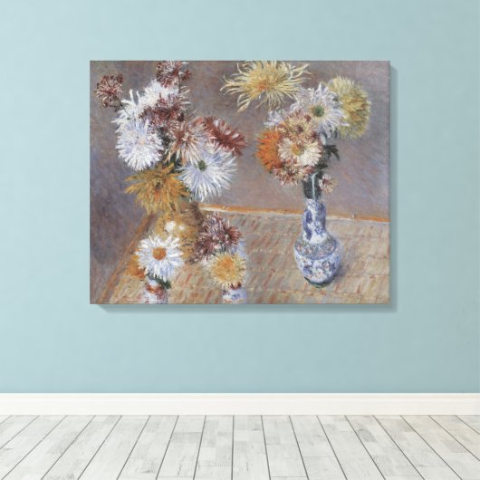Chrysanthema van Gustave Caillebotte Canvas Afdruk (Insitu (Houten vloer))