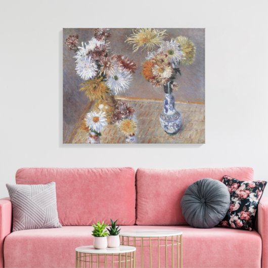 Chrysanthema van Gustave Caillebotte Canvas Afdruk (Insitu (Woonkamer))
