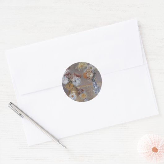 Chrysanthema van Gustave Caillebotte Ronde Sticker (Envelop)