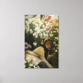 Chrysanthema van James Tissot Fine Art Canvas Afdruk