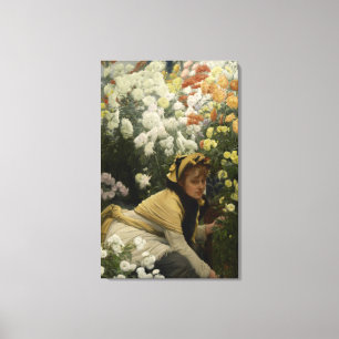 Chrysanthema van James Tissot Fine Art Canvas Afdruk