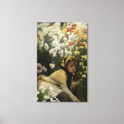 Chrysanthema van James Tissot Fine Art Canvas Afdruk (Voorkant)