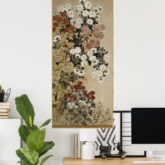 Chrysanthema van meester I-nen Seal Poster (Thuiskantoor)