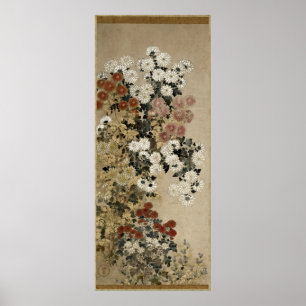 Chrysanthema van meester I-nen Seal Poster