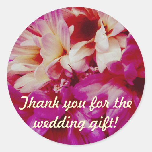 Chrysanthema Wedding Gift Bedankt Stickers (Voorkant)