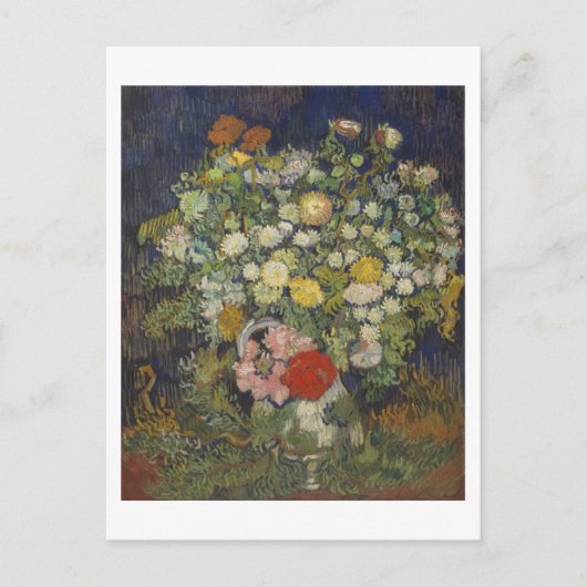 Chrysanthema's en wilde bloemen van Gogh Fine Art Briefkaart (Voorkant)