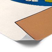 Chrysanthema's in een Blauwe Chinese Vase Poster (Hoek)