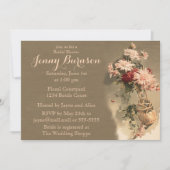 Chrysanthema's in een Bodl Bridal Shower-uitnodigi Kaart (Voorkant)