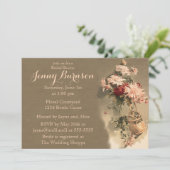 Chrysanthema's in een Bodl Bridal Shower-uitnodigi Kaart (Staand voorkant)