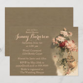 Chrysanthema's in een Bodl Bridal Shower-uitnodigi Kaart (Voorkant / Achterkant)