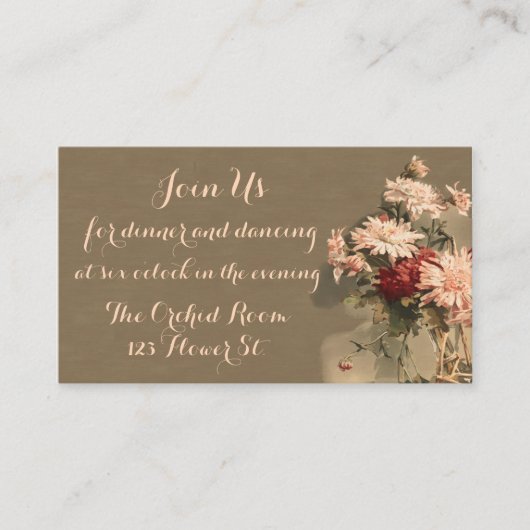 Chrysanthema's in een Kaart voor bottelopvang (Voorkant)