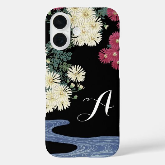 Chrysanthema's, stromend water, Japanse Floral Case-Mate iPhone Case (Achterkant)
