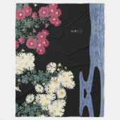 Chrysanthema's, stromend water, Japanse Floral Fleece Deken (Voorkant)