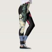 Chrysanthema's, stromend water, Japanse Floral Leggings (Rechts)