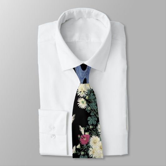 Chrysanthema's, stromend water, Japanse Floral Stropdas (Gebonden)