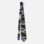 Chrysanthema's, stromend water, Japanse Floral Stropdas (Achterkant)