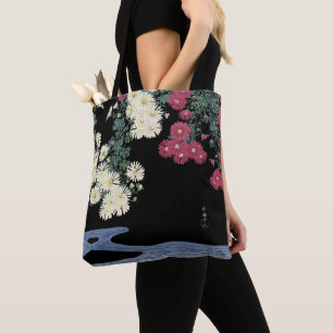 Chrysanthema's, stromend water, Japanse Floral Tote Bag