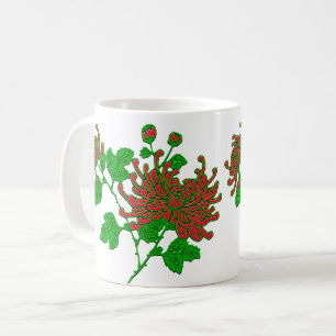 Chrysanthema's van de Chinese spin in Deep Red Koffiemok